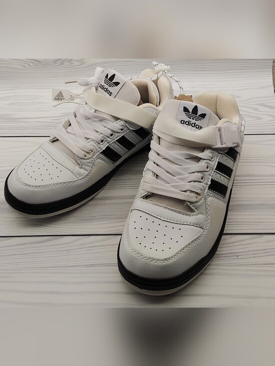 adidas Shoes - Adidas White & Black High-Top Retro Sneake Size 8.5 Men's